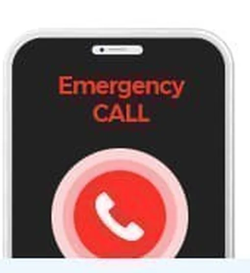 โทรศัพท์มือถือที่เปิดหน้าจอ Emergency CALL