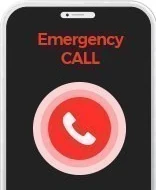 โทรศัพท์มือถือที่เปิดหน้าจอ Emergency CALL