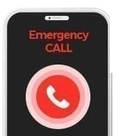 โทรศัพท์มือถือที่เปิดหน้าจอ Emergency CALL