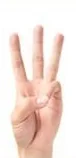 มือที่ชูสามนิ้ว