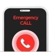 โทรศัพท์มือถือที่เปิดหน้าจอ Emergency CALL