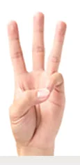 มือที่ชูสามนิ้ว