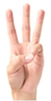 มือชูสามนิ้ว