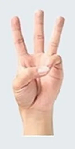 มือชูสามนิ้ว