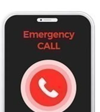 โทรศัพท์ที่เปิดหน้าจอ Emergency CALL