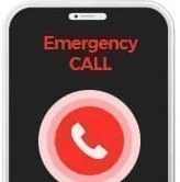 โทรศัพท์มือถือที่เปิดหน้าจอ Emergency CALL