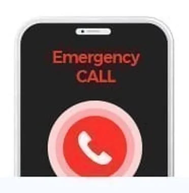 โทรศัพท์ที่เปิดหน้าจอ Emergency CALL